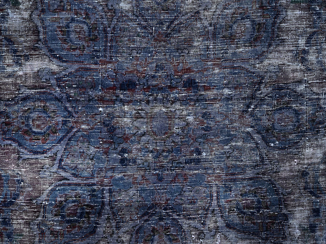 6'5" x 10'3" Vintage Hand Knotted Overdyed Wool Rectangle Oriental Rug - MOA10286110
