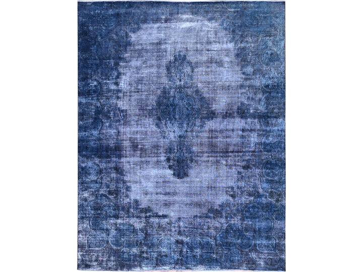 8'3" x 10'9" Vintage Hand Knotted Overdyed Wool Rectangle Oriental Rug - MOA10286112