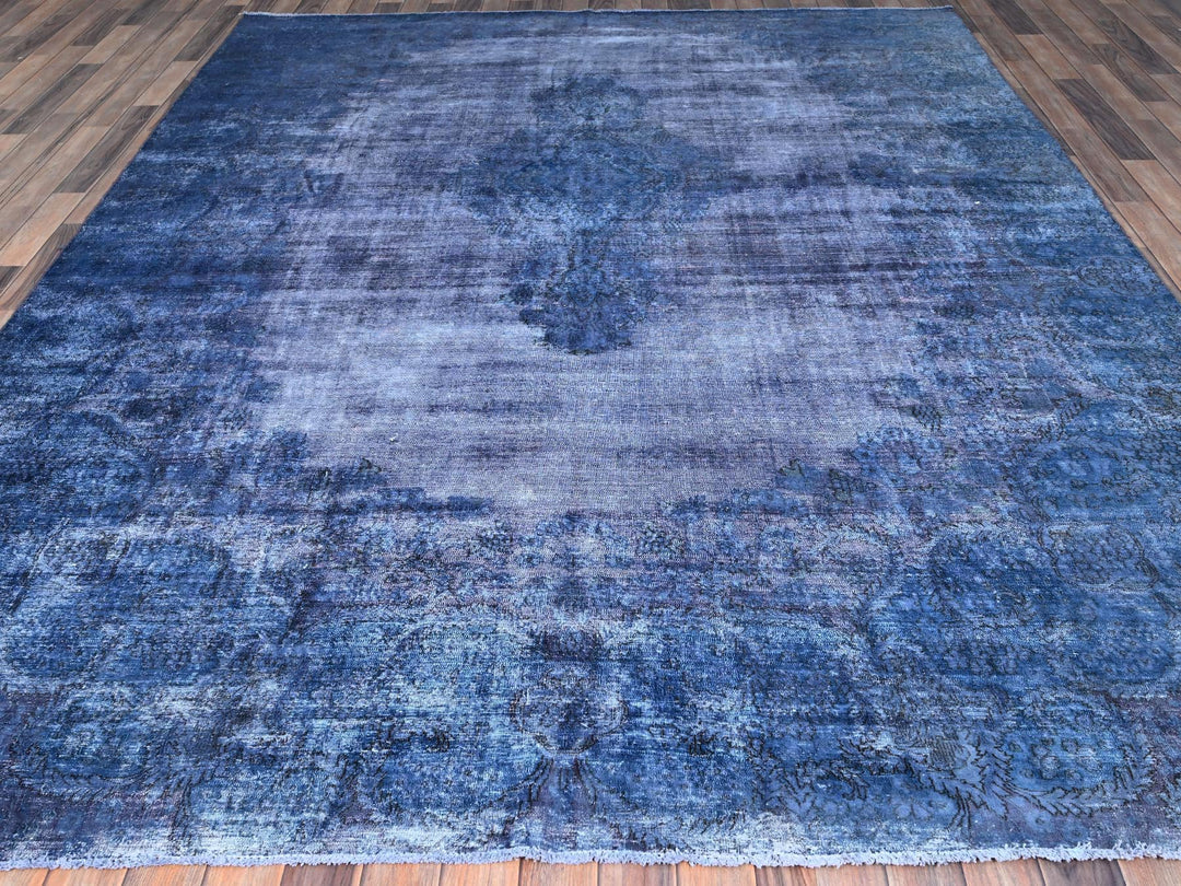 8'3" x 10'9" Vintage Hand Knotted Overdyed Wool Rectangle Oriental Rug - MOA10286112