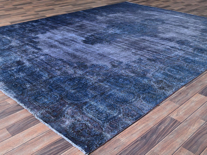 8'3" x 10'9" Vintage Hand Knotted Overdyed Wool Rectangle Oriental Rug - MOA10286112
