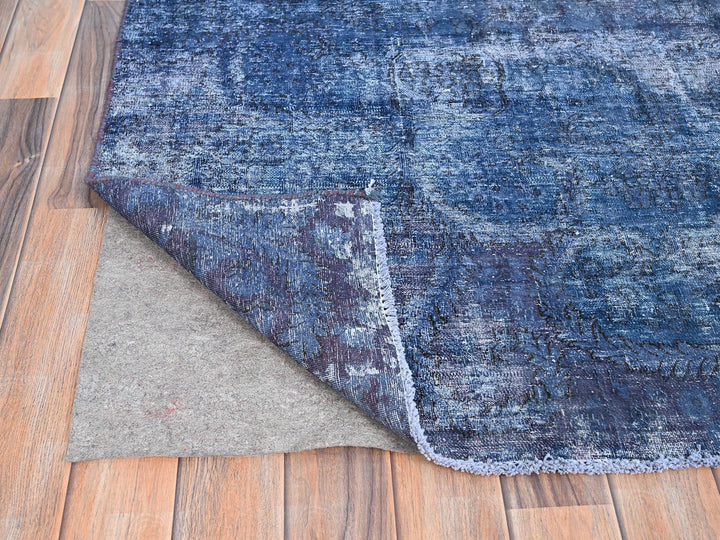 8'3" x 10'9" Vintage Hand Knotted Overdyed Wool Rectangle Oriental Rug - MOA10286112
