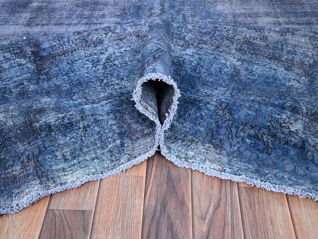 8'3" x 10'9" Vintage Hand Knotted Overdyed Wool Rectangle Oriental Rug - MOA10286112