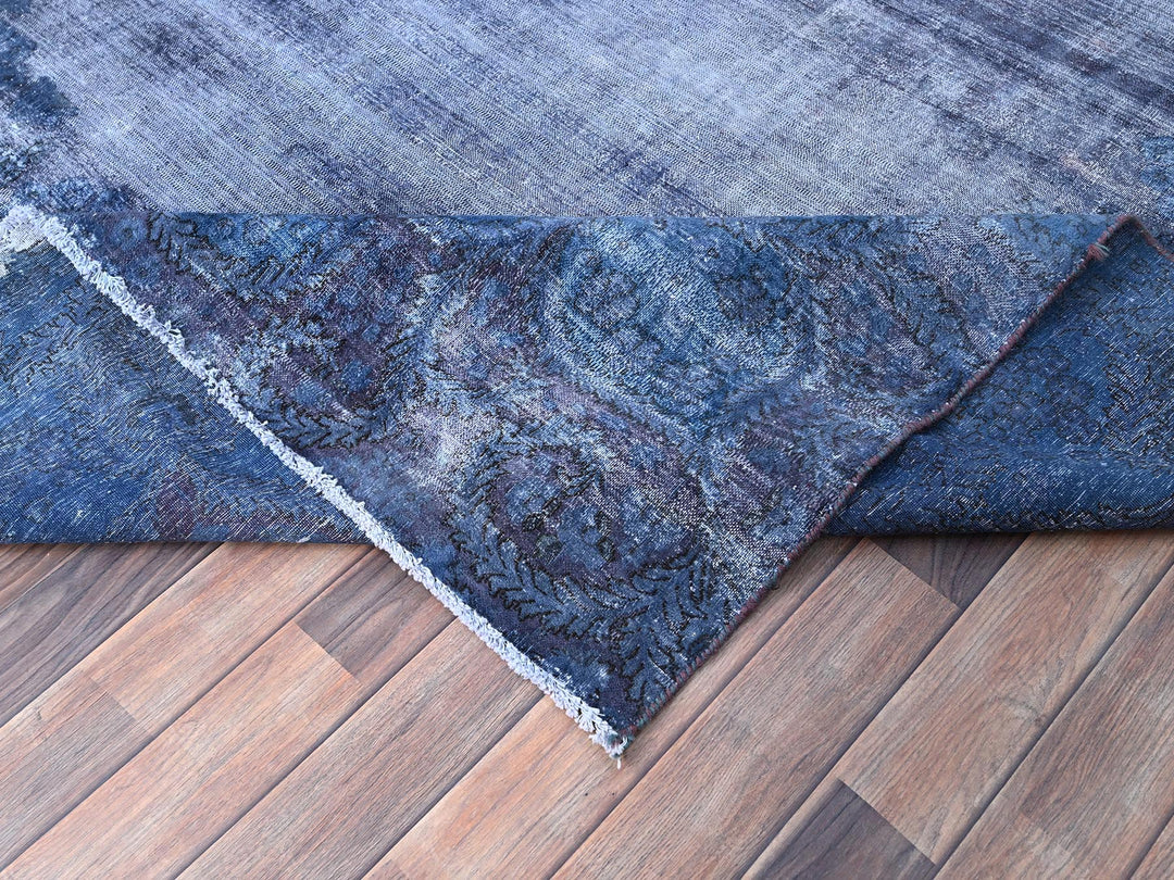 8'3" x 10'9" Vintage Hand Knotted Overdyed Wool Rectangle Oriental Rug - MOA10286112