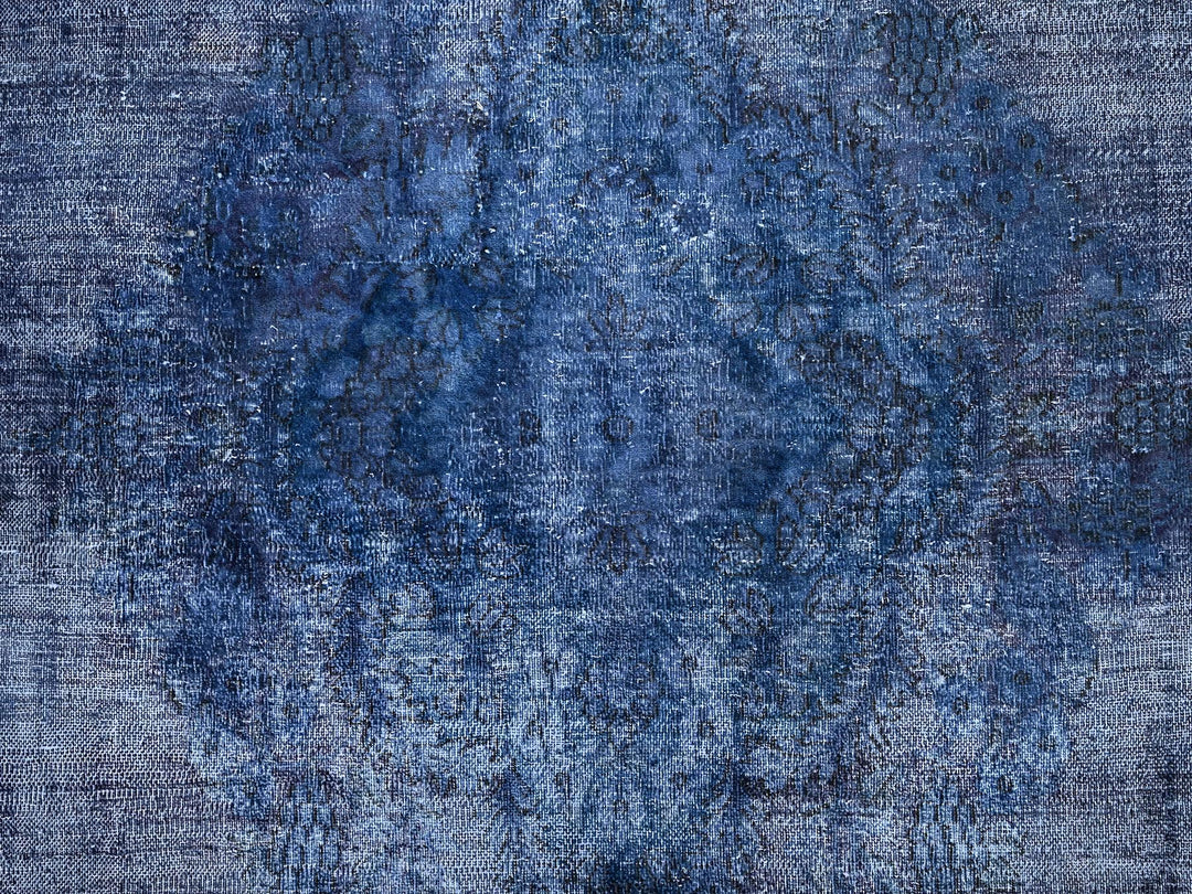 8'3" x 10'9" Vintage Hand Knotted Overdyed Wool Rectangle Oriental Rug - MOA10286112
