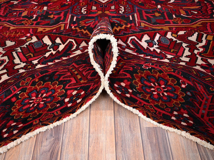 9'7" x 12'6" Vintage Hand Knotted Red Wool Rectangle Oriental Rug - MOA10286143