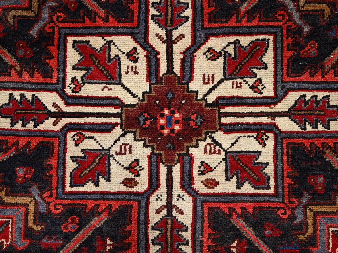 6'8" x 9'5" Vintage Hand Knotted Red Wool Rectangle Oriental Rug - MOA10286153