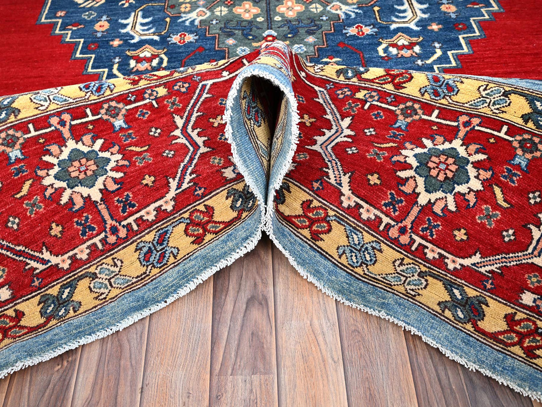 8'10" x 11'11" New Hand Knotted Red Wool Rectangle Oriental Rug - MOA10286157