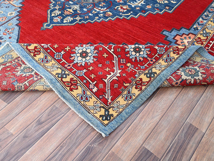 8'10" x 11'11" New Hand Knotted Red Wool Rectangle Oriental Rug - MOA10286157