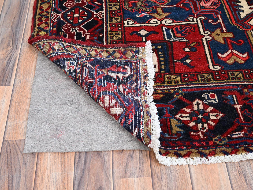 8'11" x 11'3" Vintage Hand Knotted Red Wool Rectangle Oriental Rug - MOA10286177