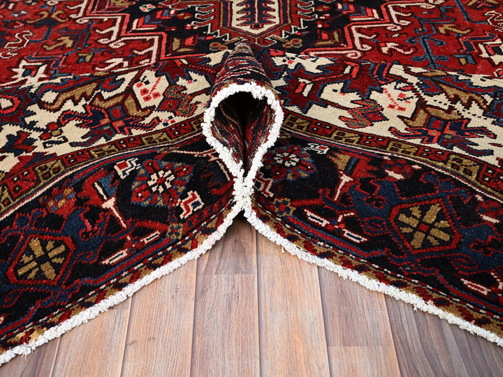 8'11" x 11'3" Vintage Hand Knotted Red Wool Rectangle Oriental Rug - MOA10286177