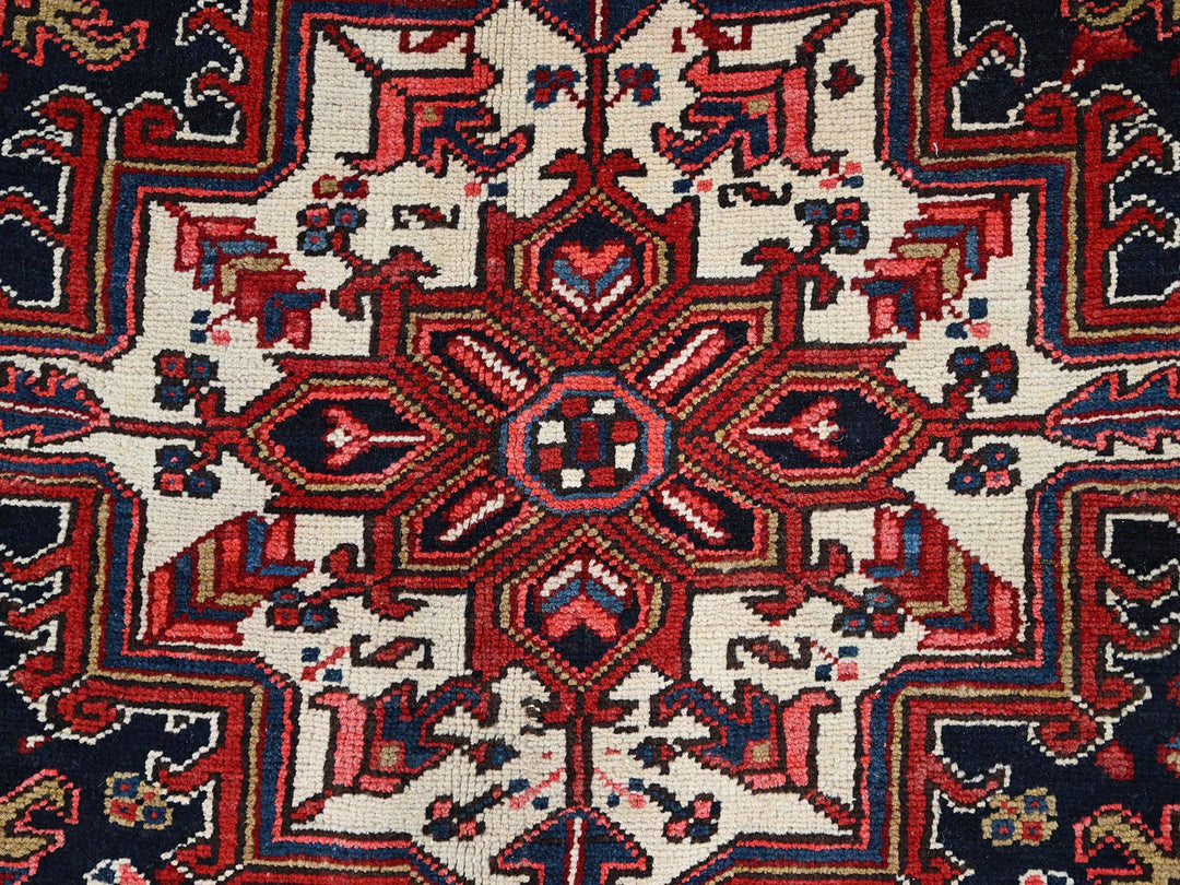 8'11" x 11'3" Vintage Hand Knotted Red Wool Rectangle Oriental Rug - MOA10286177
