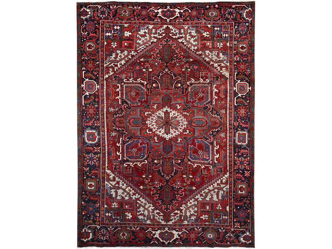 7'9" x 10'8" New Hand Knotted Red Wool Rectangle Oriental Rug - MOA10286179