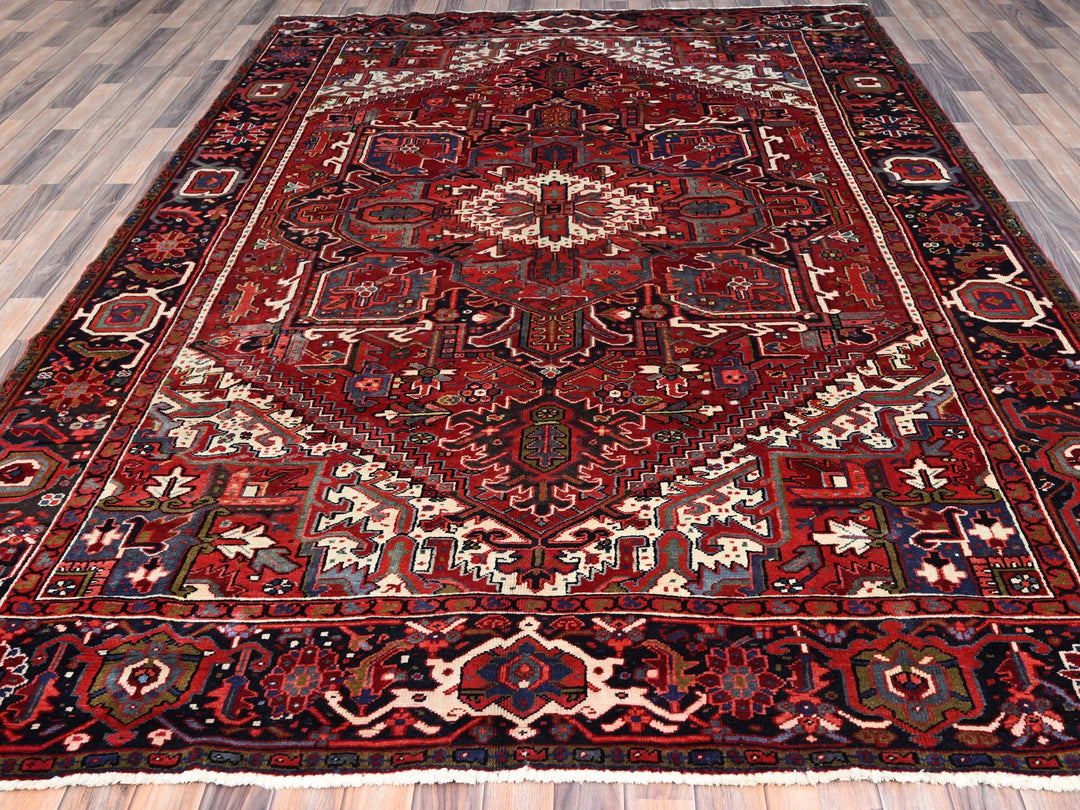 7'9" x 10'8" New Hand Knotted Red Wool Rectangle Oriental Rug - MOA10286179