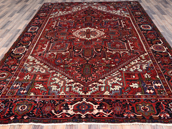 7'9" x 10'8" New Hand Knotted Red Wool Rectangle Oriental Rug - MOA10286179