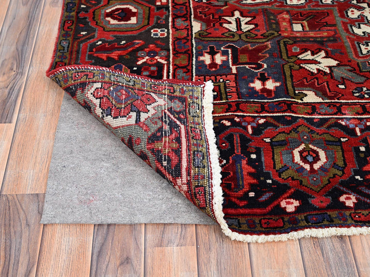 7'9" x 10'8" New Hand Knotted Red Wool Rectangle Oriental Rug - MOA10286179