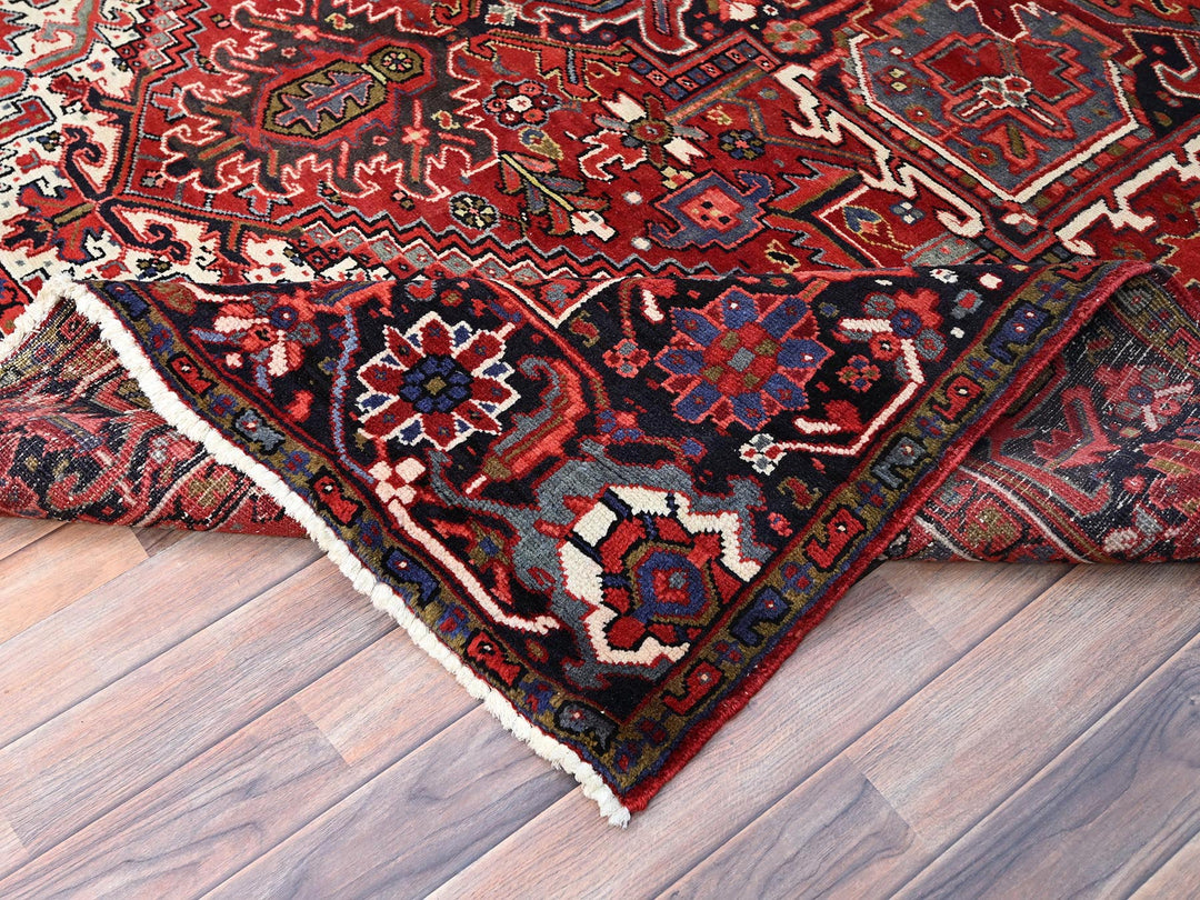 7'9" x 10'8" New Hand Knotted Red Wool Rectangle Oriental Rug - MOA10286179