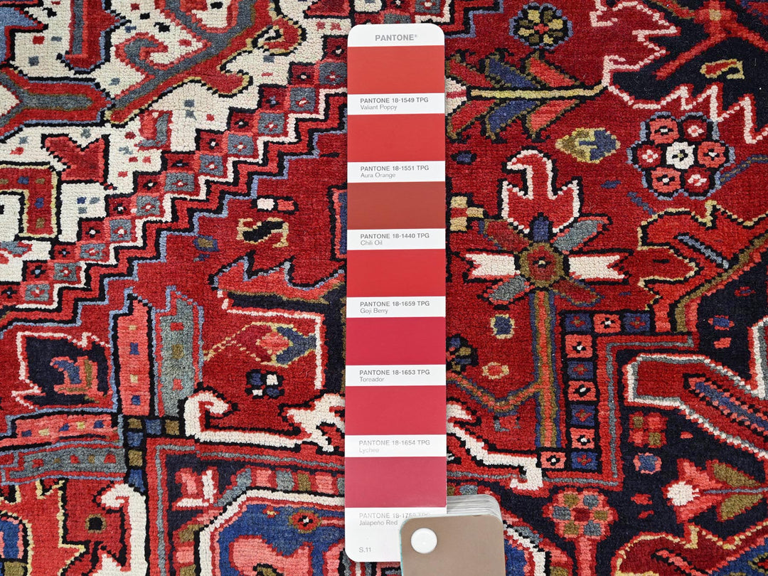7'9" x 10'8" New Hand Knotted Red Wool Rectangle Oriental Rug - MOA10286179
