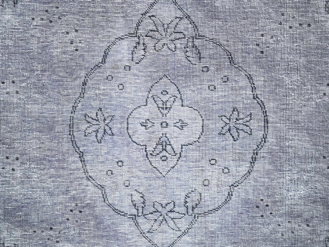 9'6" x 12'4" Vintage Hand Knotted Grey Wool Rectangle Oriental Rug - MOA10286193