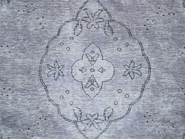 9'6" x 12'4" Vintage Hand Knotted Grey Wool Rectangle Oriental Rug - MOA10286193