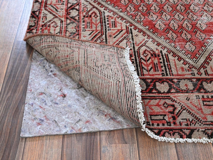 3'10" x 6'1" Vintage Hand Knotted Red Wool Rectangle Oriental Rug - MOA102861