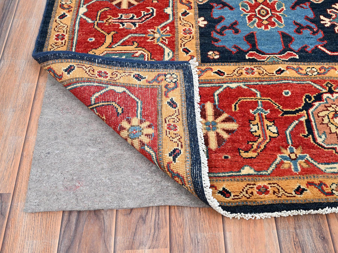 8'2" x 9'7" New Hand Knotted Blue Wool Rectangle Oriental Rug - MOA10286200