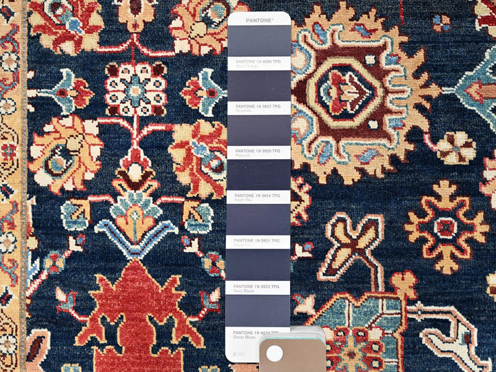 8'2" x 9'7" New Hand Knotted Blue Wool Rectangle Oriental Rug - MOA10286200