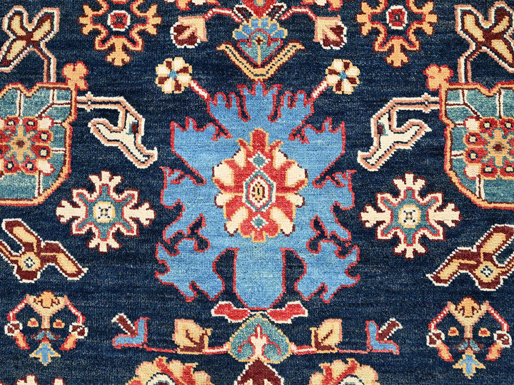 8'2" x 9'7" New Hand Knotted Blue Wool Rectangle Oriental Rug - MOA10286200