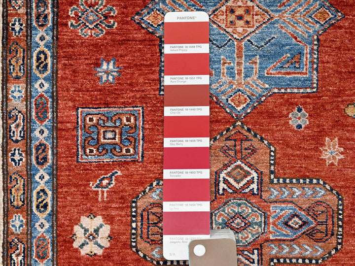 8'2" x 9'10" New Hand Knotted Red Wool Rectangle Oriental Rug - MOA10286273
