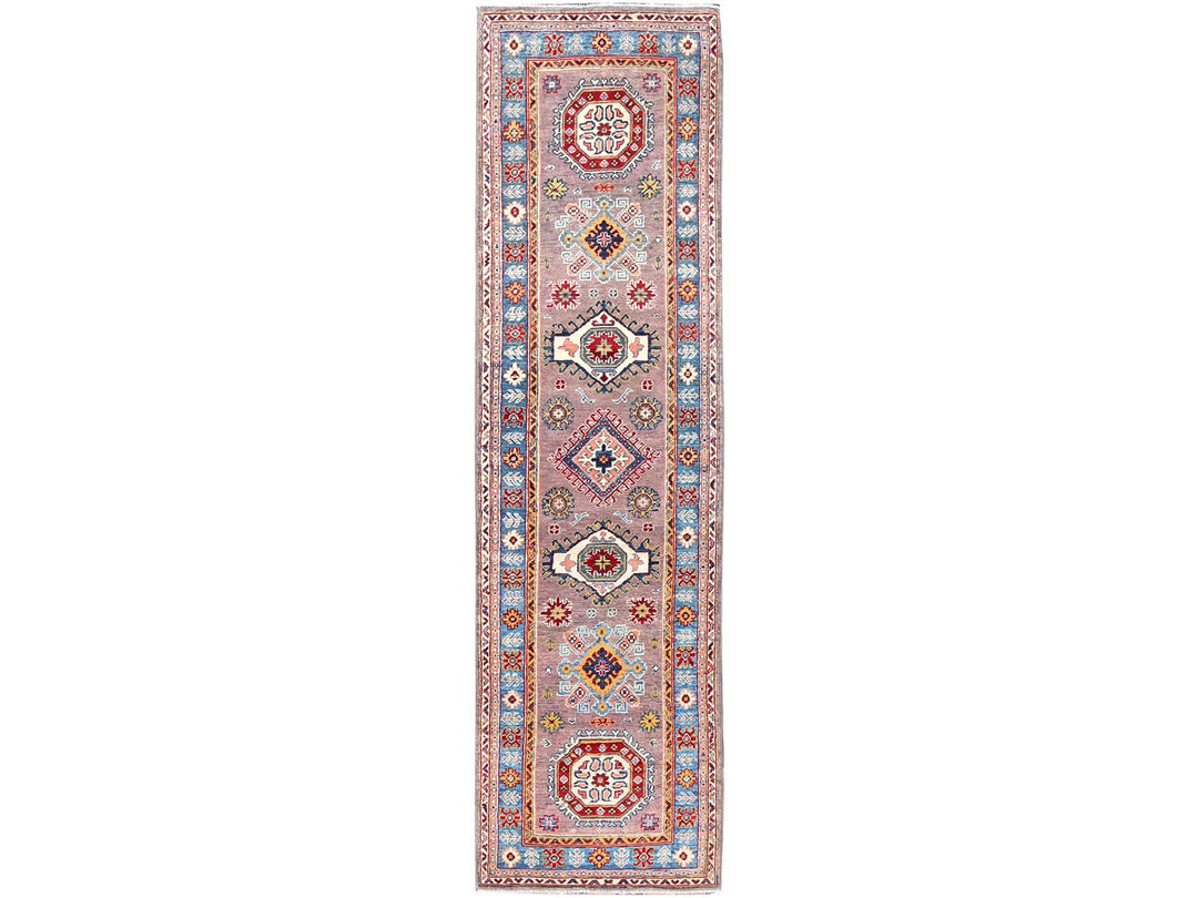 2'6" x 9'2" New Hand Knotted Grey Wool Runner Oriental Rug - MOA10286290