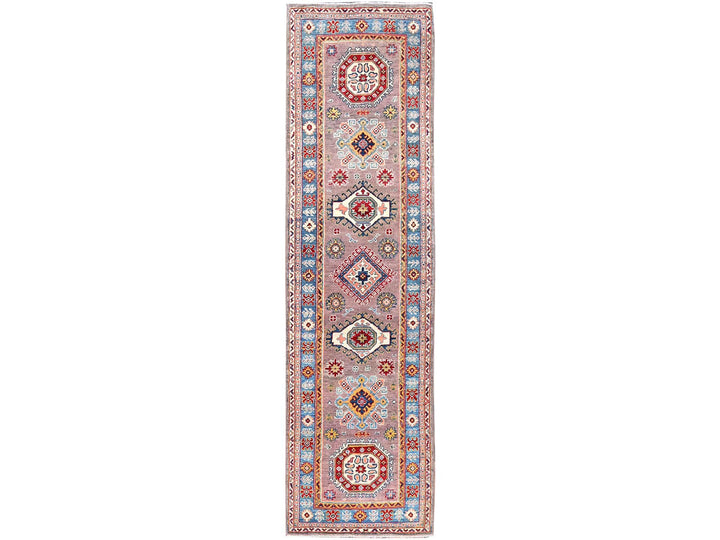 2'6" x 9'2" New Hand Knotted Grey Wool Runner Oriental Rug - MOA10286290