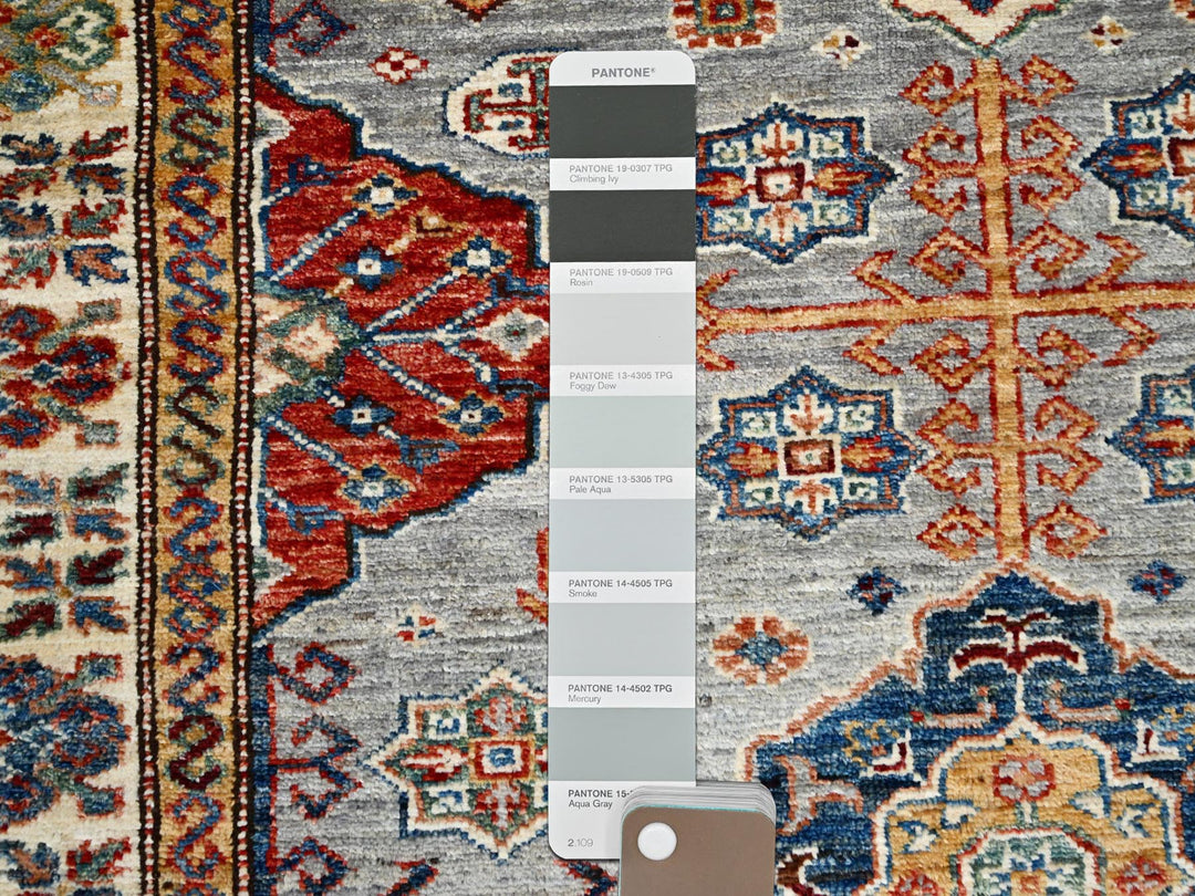 3'11" x 5'11" New Hand Knotted Ivory Wool Rectangle Oriental Rug - MOA10286320