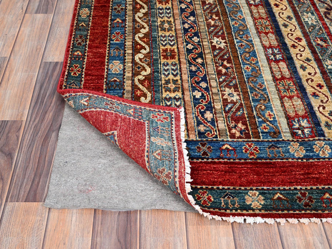 4'2" x 5'9" New Hand Knotted Beige Wool Rectangle Oriental Rug - MOA10286360