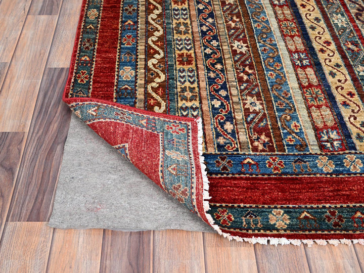 4'2" x 5'9" New Hand Knotted Beige Wool Rectangle Oriental Rug - MOA10286360