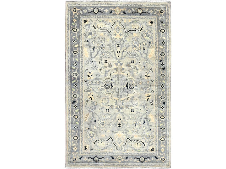 3'0" x 4'10" New Hand Knotted Grey Wool Rectangle Oriental Rug - MOA10286390