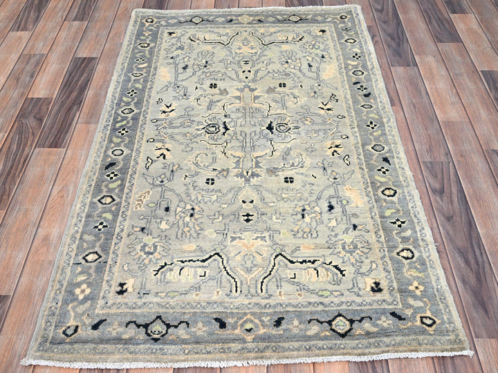 3'0" x 4'10" New Hand Knotted Grey Wool Rectangle Oriental Rug - MOA10286390