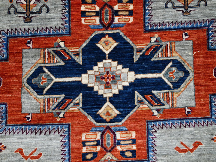 7'10" x 8'0" New Hand Knotted Grey Wool Round Oriental Rug - MOA10286412