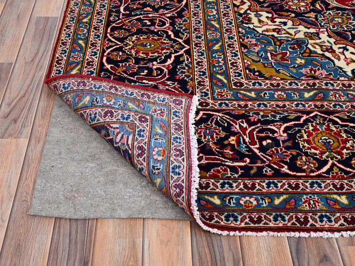 9'8" x 12'10" Vintage Hand Knotted Red Wool Rectangle Oriental Rug - MOA10286427