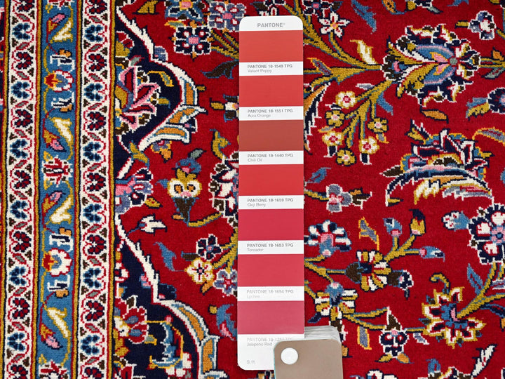 9'8" x 12'10" Vintage Hand Knotted Red Wool Rectangle Oriental Rug - MOA10286427