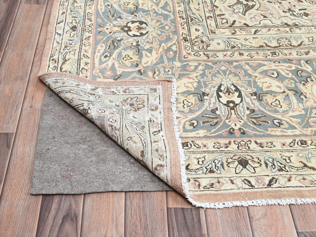 11'1" x 17'2" Vintage Hand Knotted Orange Wool Rectangle Oriental Rug - MOA10286493