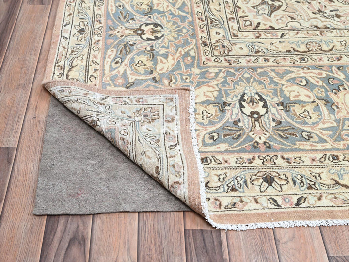 11'1" x 17'2" Vintage Hand Knotted Orange Wool Rectangle Oriental Rug - MOA10286493