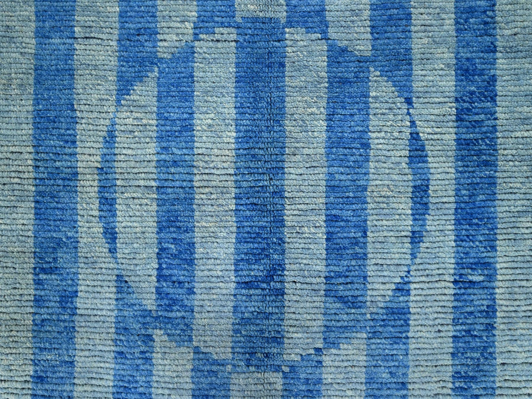 8'3" x 10'5" New Hand Knotted Blue Wool Rectangle Oriental Rug - MOA10286501
