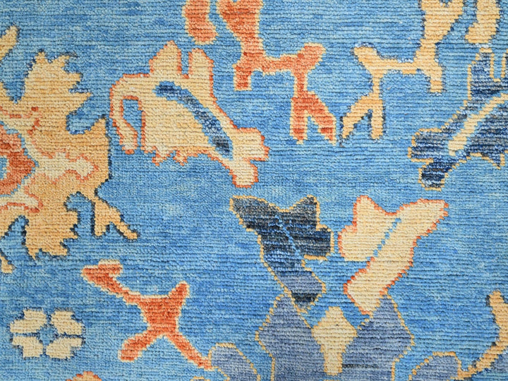 8'4" x 10'5" New Hand Knotted Blue Wool Rectangle Oriental Rug - MOA10286504