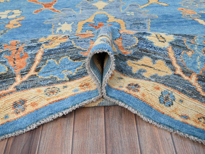 9'4" x 12'4" New Hand Knotted Blue Wool Rectangle Oriental Rug - MOA10286506