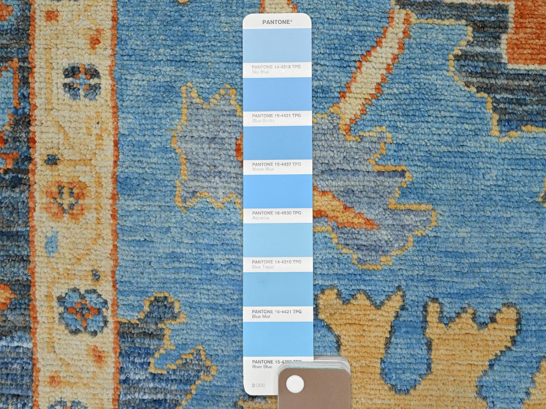 9'4" x 12'4" New Hand Knotted Blue Wool Rectangle Oriental Rug - MOA10286506