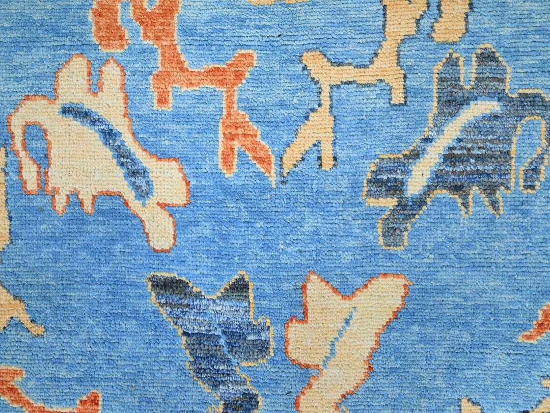 9'4" x 12'4" New Hand Knotted Blue Wool Rectangle Oriental Rug - MOA10286506