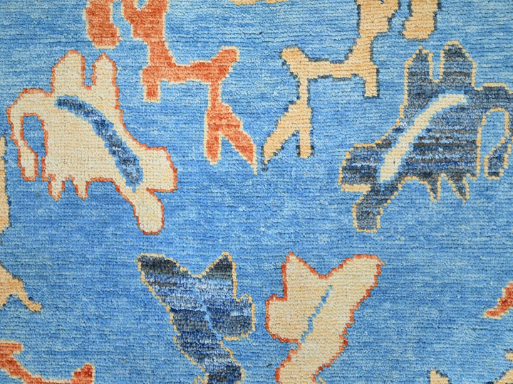 9'4" x 12'4" New Hand Knotted Blue Wool Rectangle Oriental Rug - MOA10286506