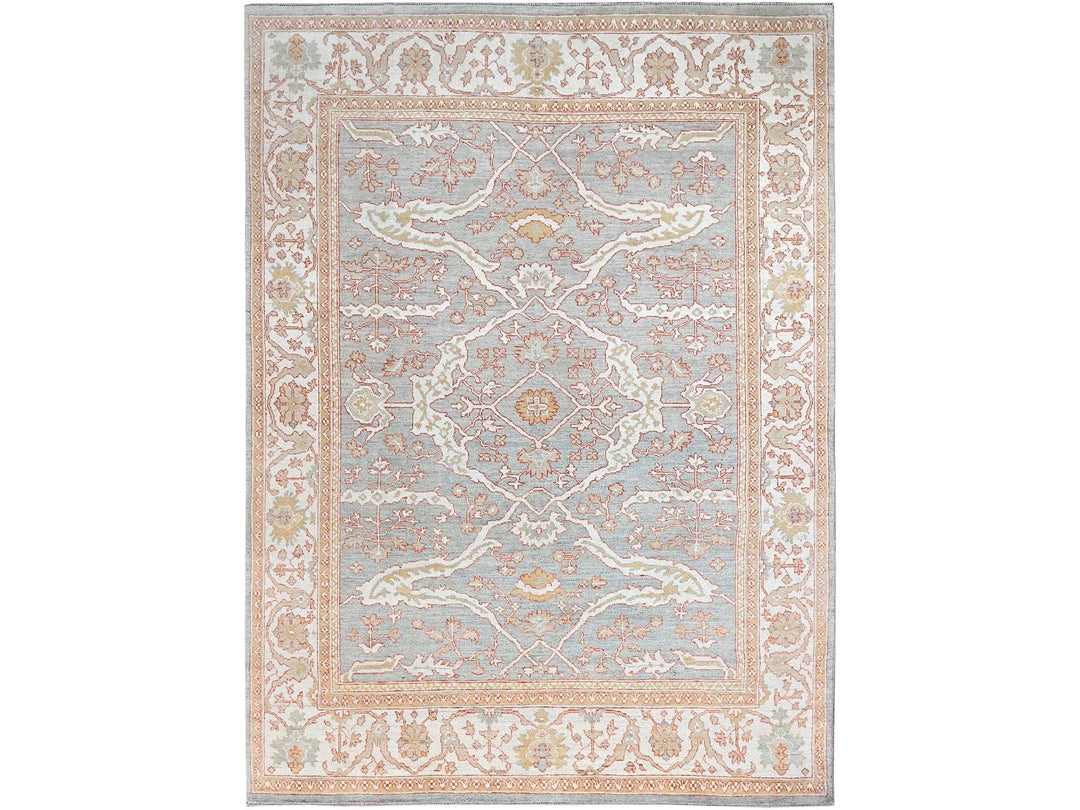 10'1" x 13'8" New Hand Knotted Grey Wool Rectangle Oriental Rug - MOA10286507
