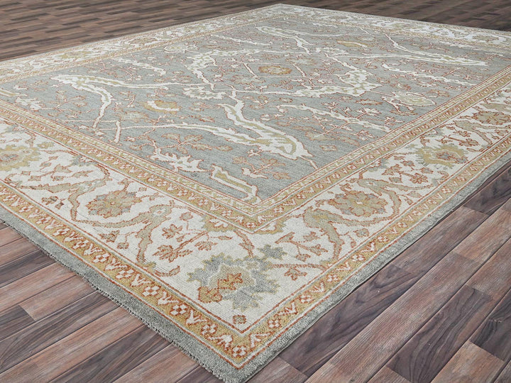 10'1" x 13'8" New Hand Knotted Grey Wool Rectangle Oriental Rug - MOA10286507