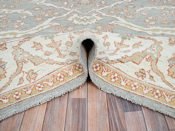 10'1" x 13'8" New Hand Knotted Grey Wool Rectangle Oriental Rug - MOA10286507