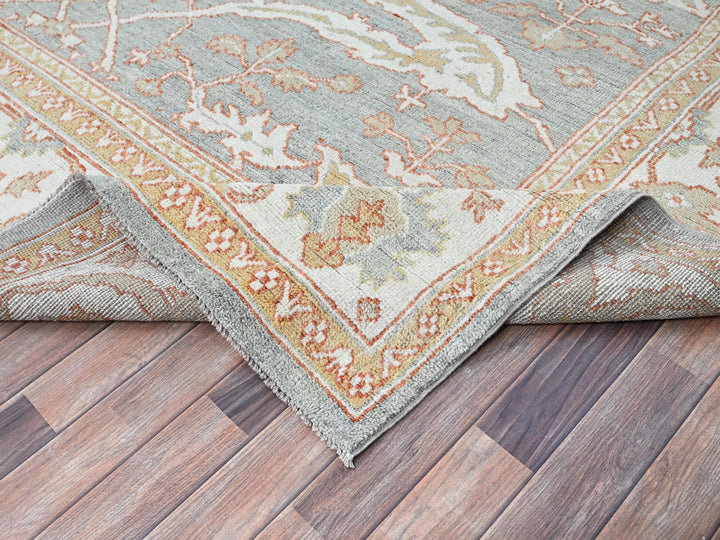 10'1" x 13'8" New Hand Knotted Grey Wool Rectangle Oriental Rug - MOA10286507